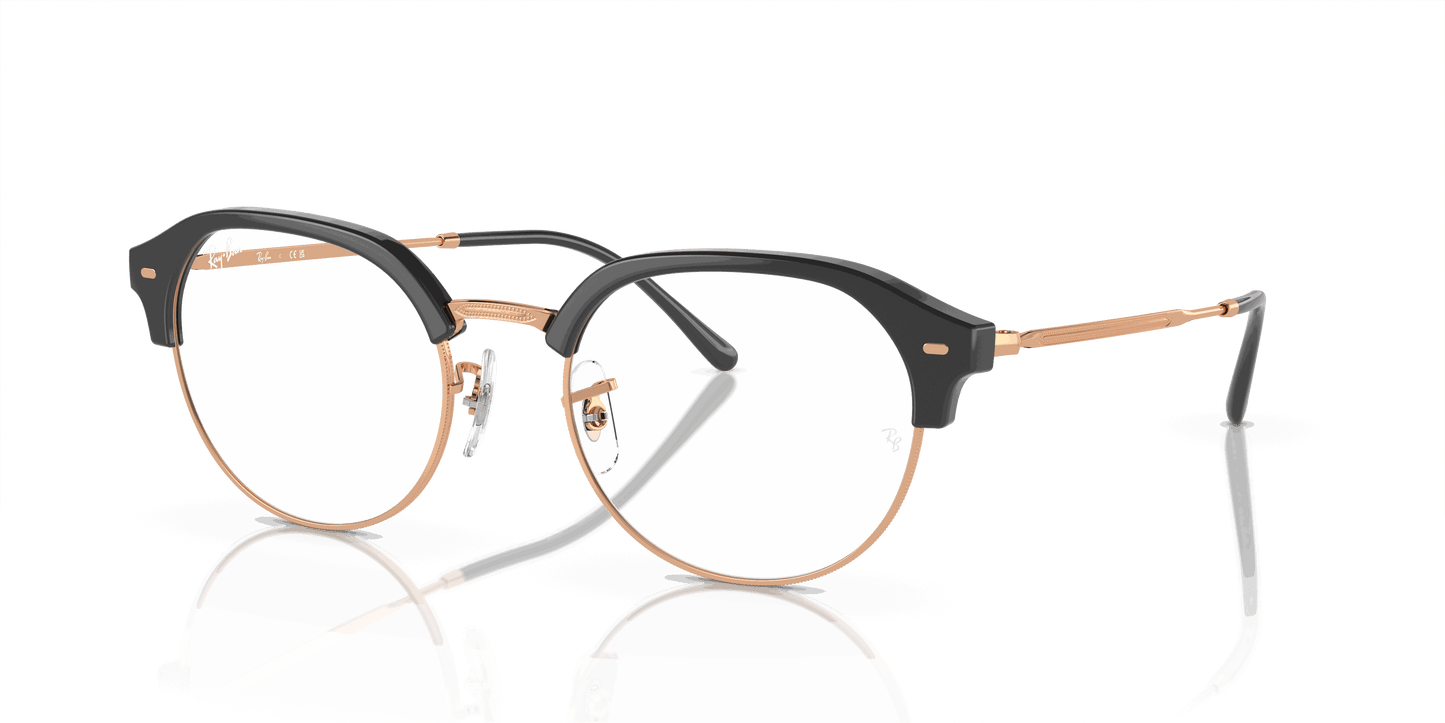[Demo Lens Lenses, Polished Dark Grey On Rose Gold Frame]