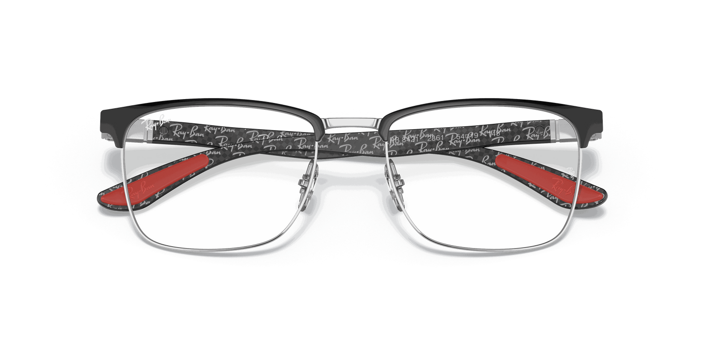 [Clear Lenses, Polished Black On Silver Frame]