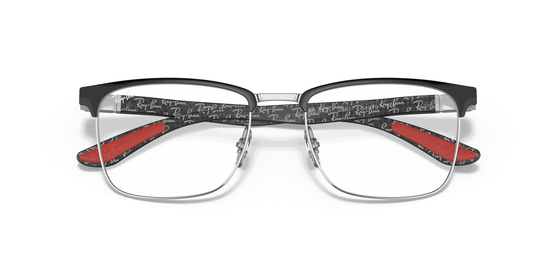 [Clear Lenses, Polished Black On Silver Frame]