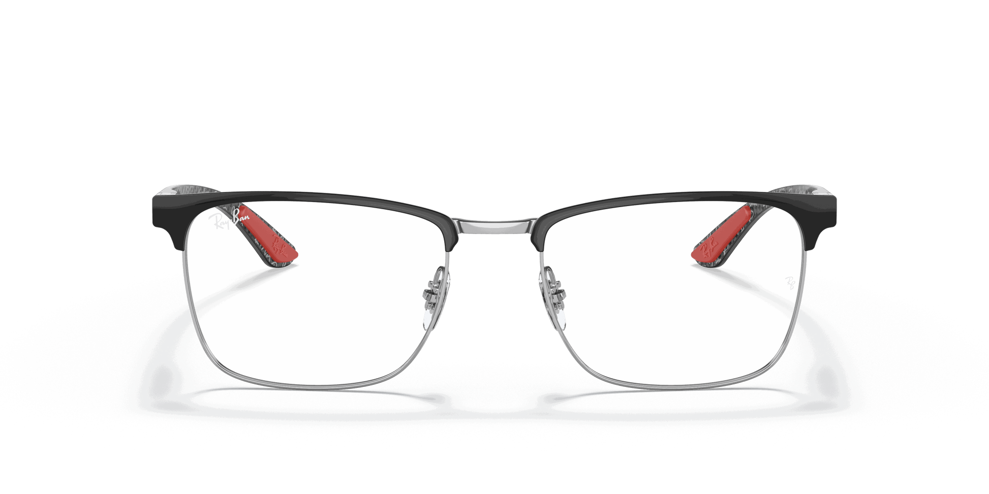 [Clear Lenses, Polished Black On Silver Frame]