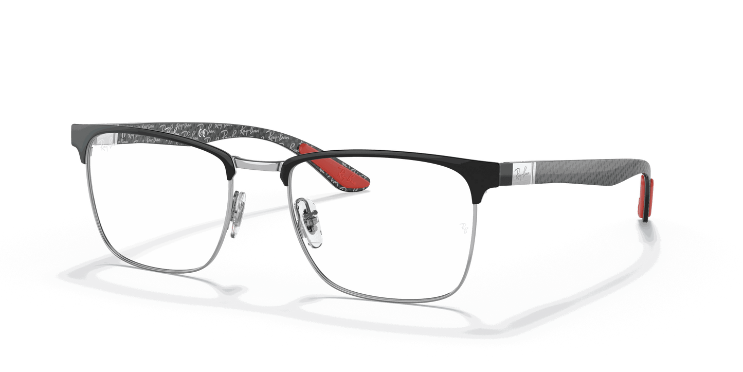 [Clear Lenses, Polished Black On Silver Frame]