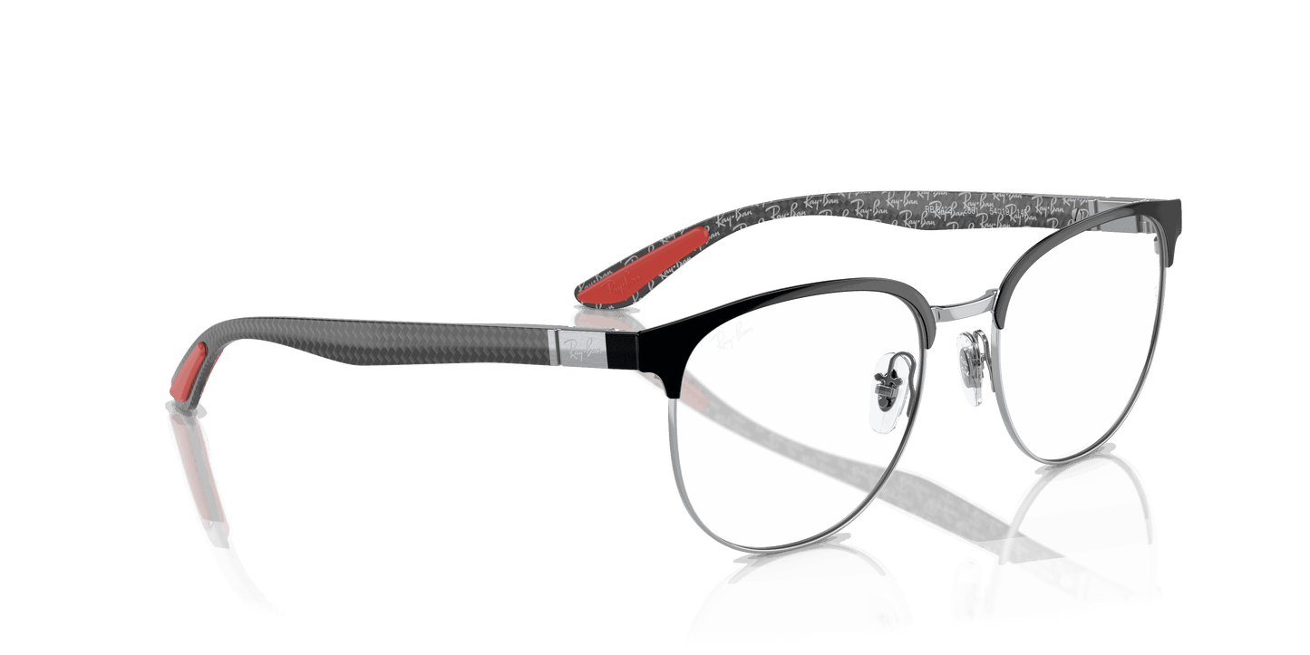 [Clear Lenses, Polished Black On Silver Frame]