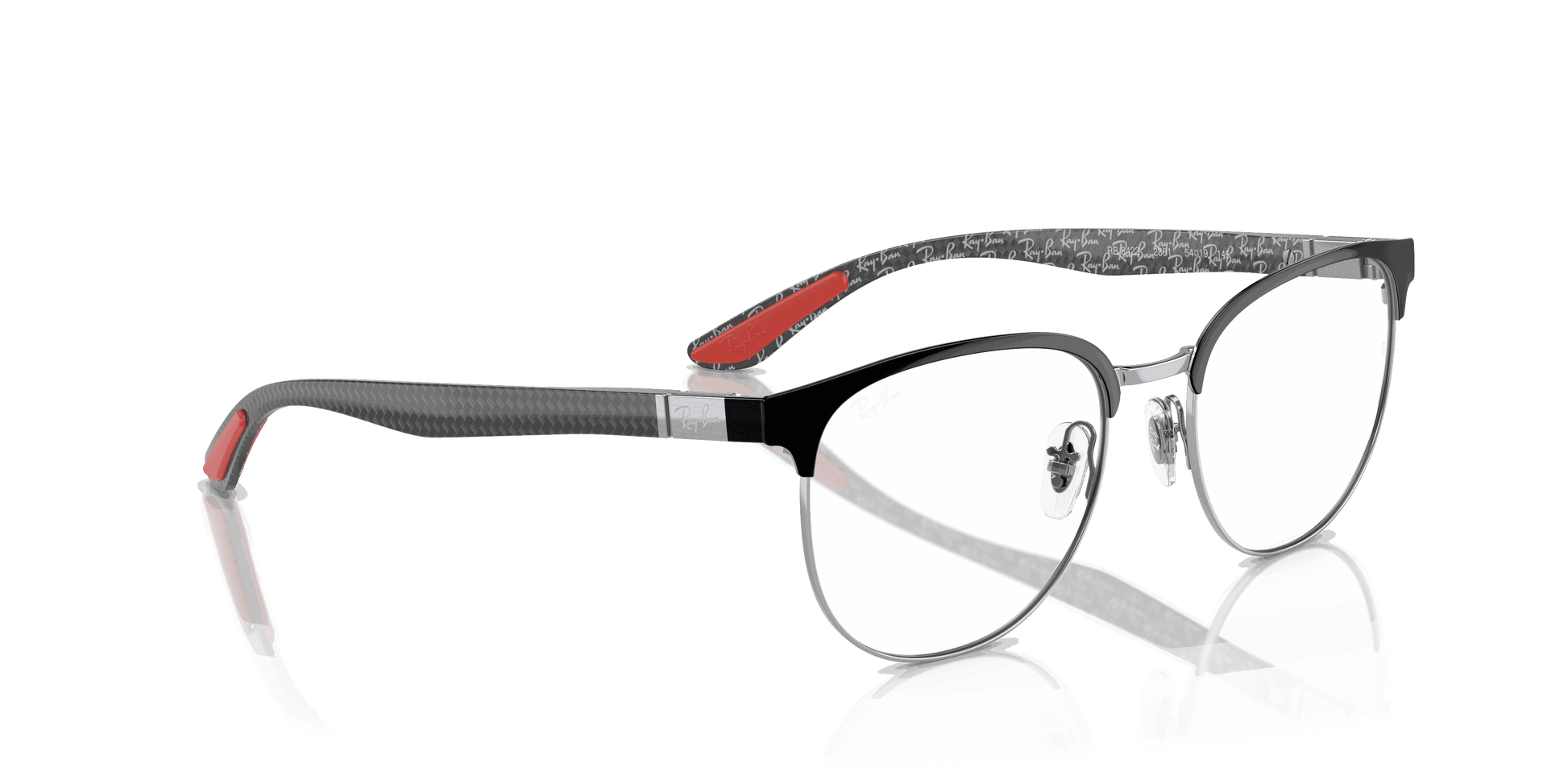[Clear Lenses, Polished Black On Silver Frame]