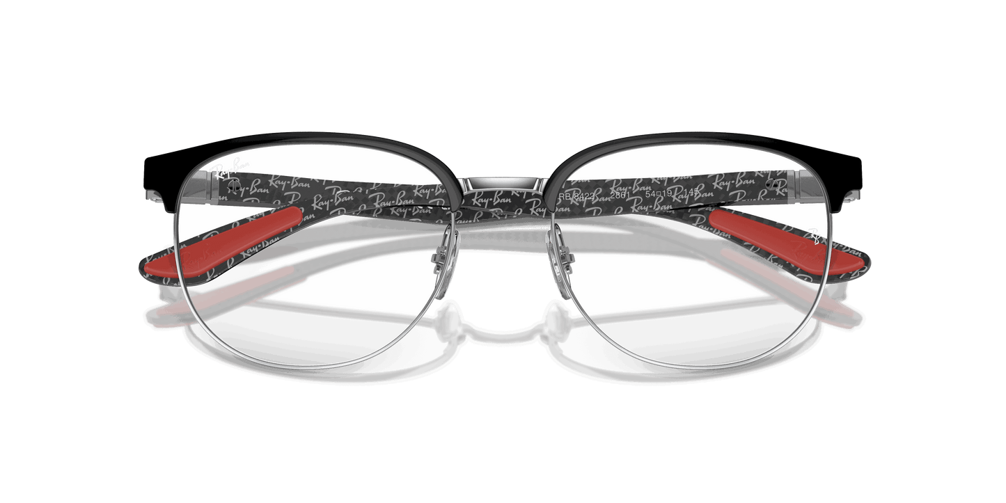 [Clear Lenses, Polished Black On Silver Frame]