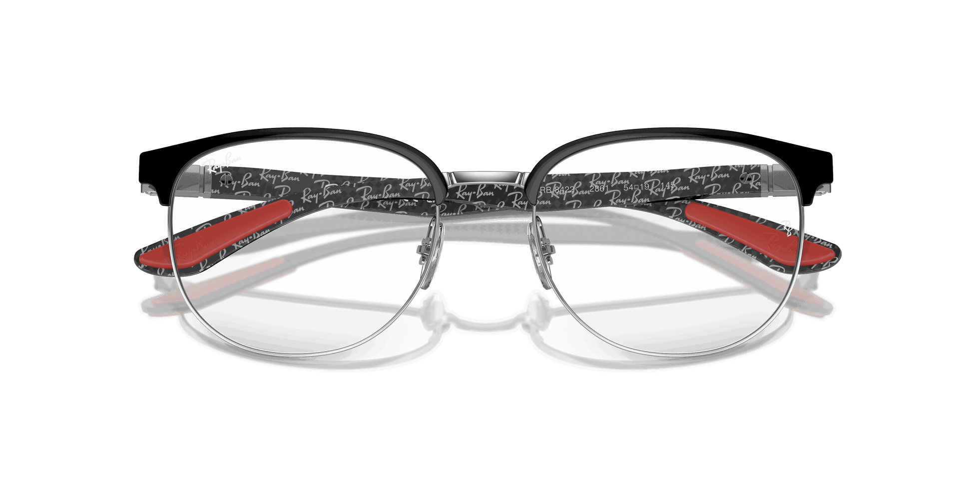 [Clear Lenses, Polished Black On Silver Frame]