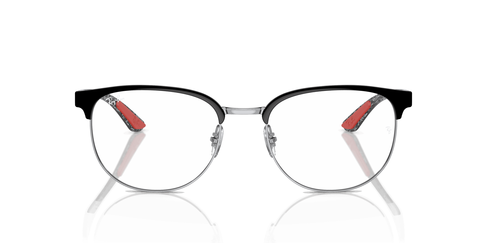 [Clear Lenses, Polished Black On Silver Frame]