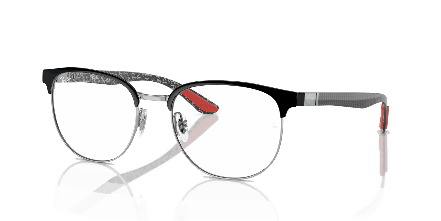 [Clear Lenses, Polished Black On Silver Frame]
