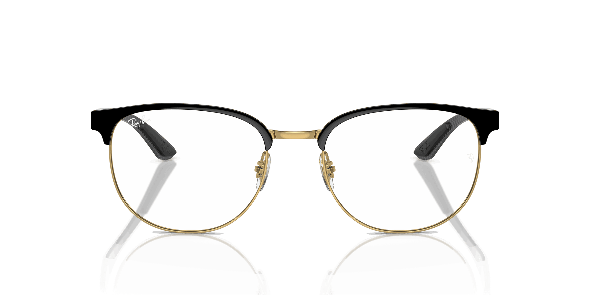[Clear Lenses, Polished Black On Gold Frame]