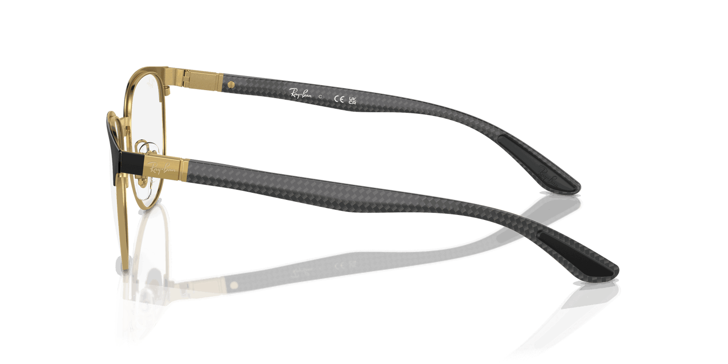 [Clear Lenses, Polished Black On Gold Frame]