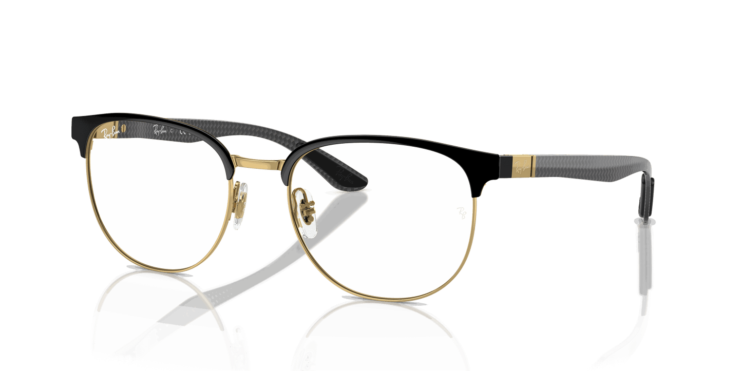 [Clear Lenses, Polished Black On Gold Frame]