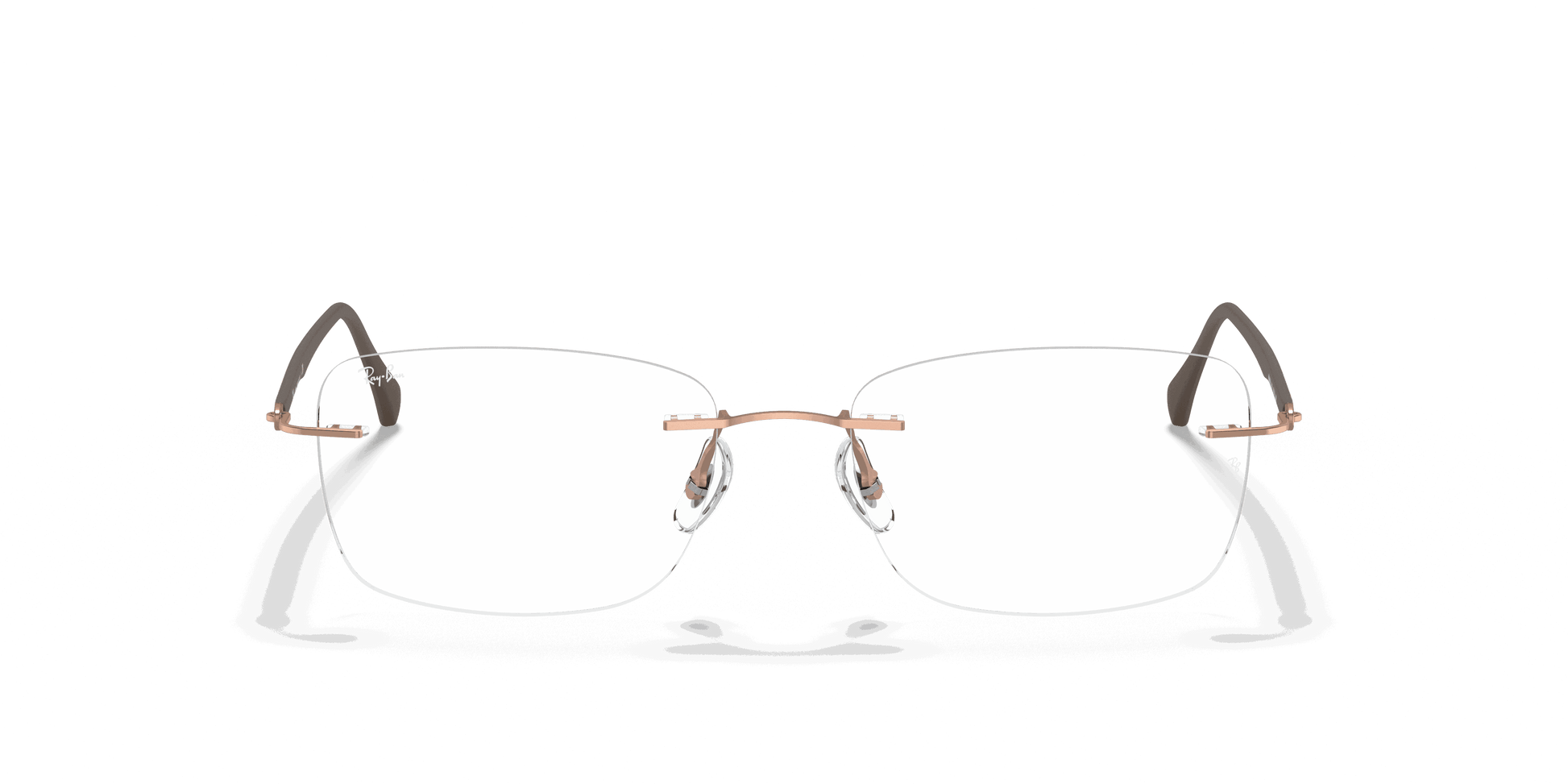 [Clear Lenses, Polished Light Brown Frame]