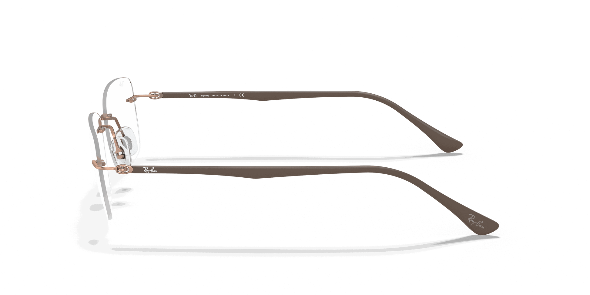 [Clear Lenses, Polished Light Brown Frame]