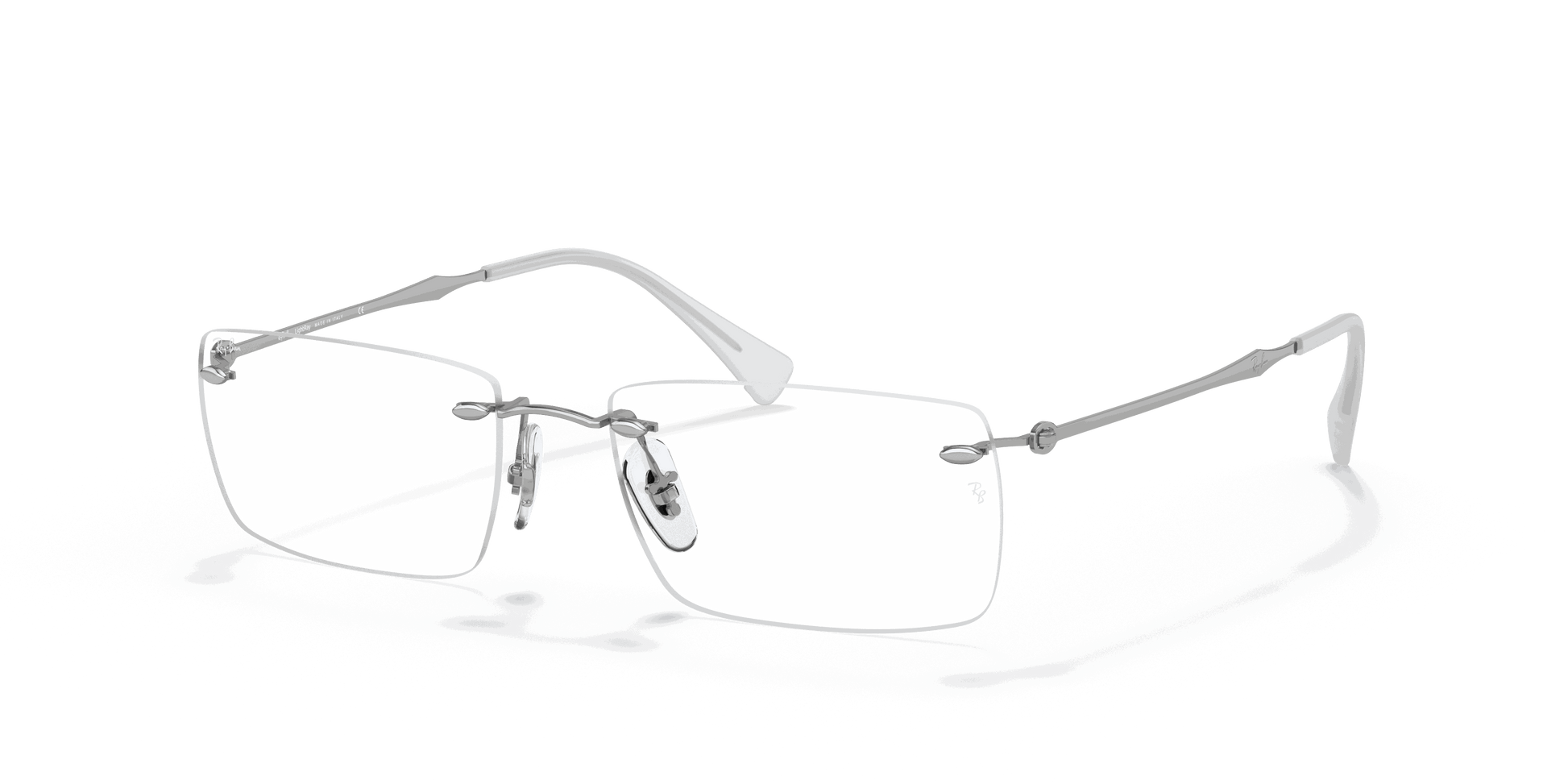 [Clear Lenses, Polished Silver Frame]