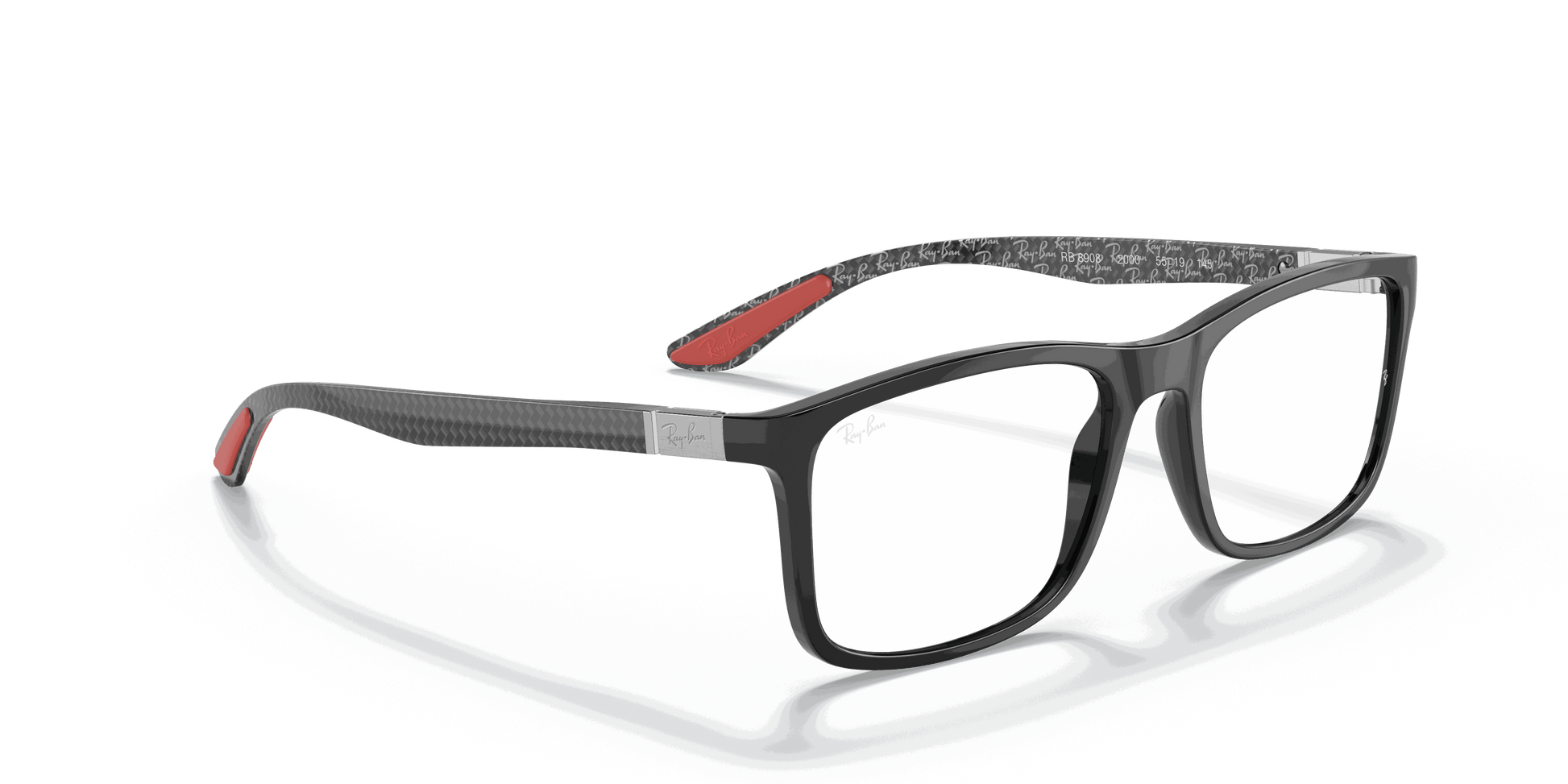 [Clear Lenses, Polished Black Frame]