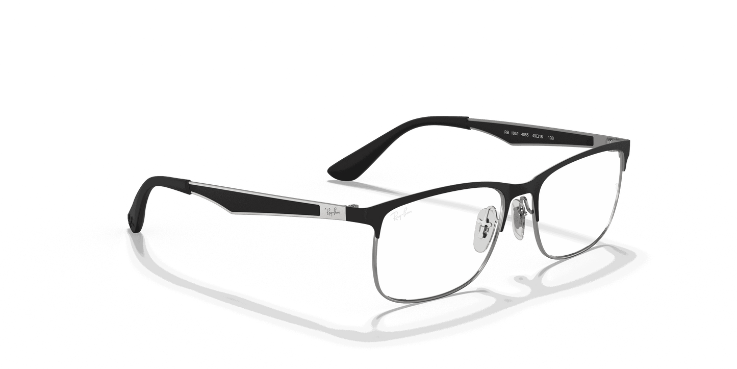 [Clear Lenses, Matte Matte Black On Silver Frame]