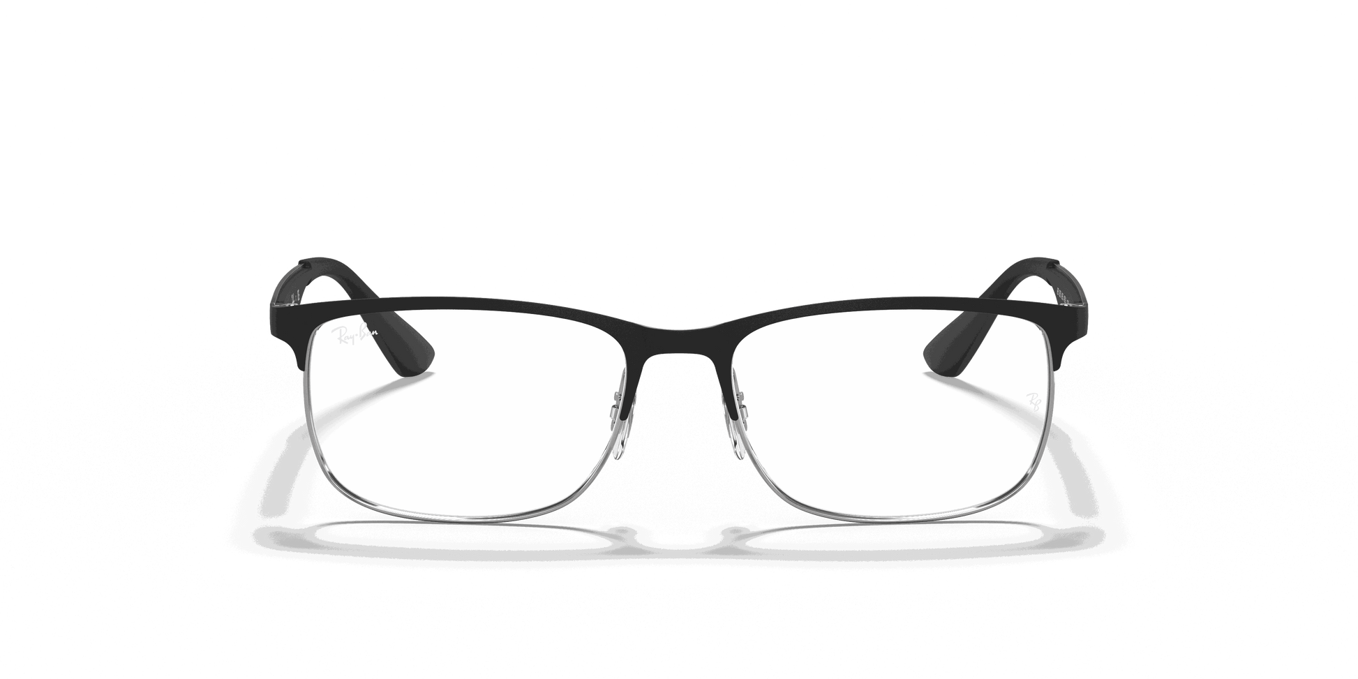 [Clear Lenses, Matte Matte Black On Silver Frame]