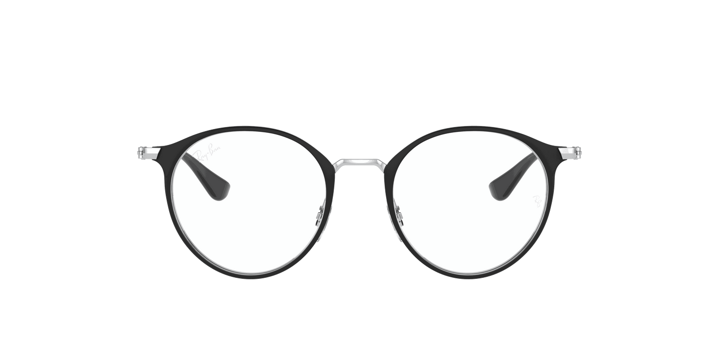 [Clear Lenses, Polished Black On Silver Frame]