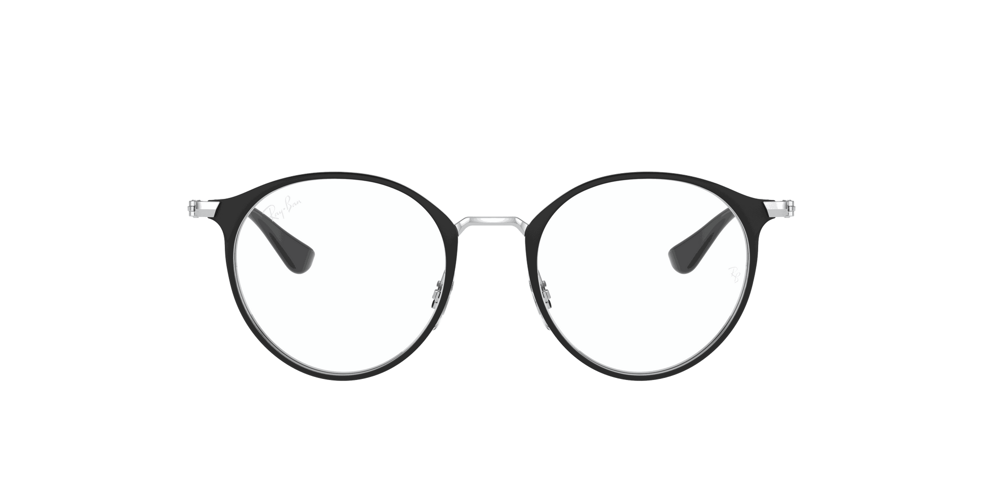[Clear Lenses, Polished Black On Silver Frame]