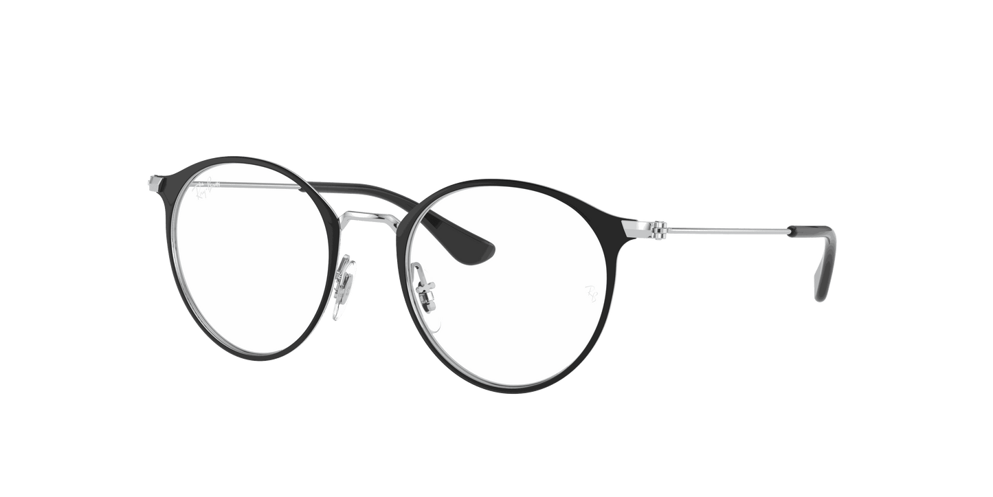 [Clear Lenses, Polished Black On Silver Frame]