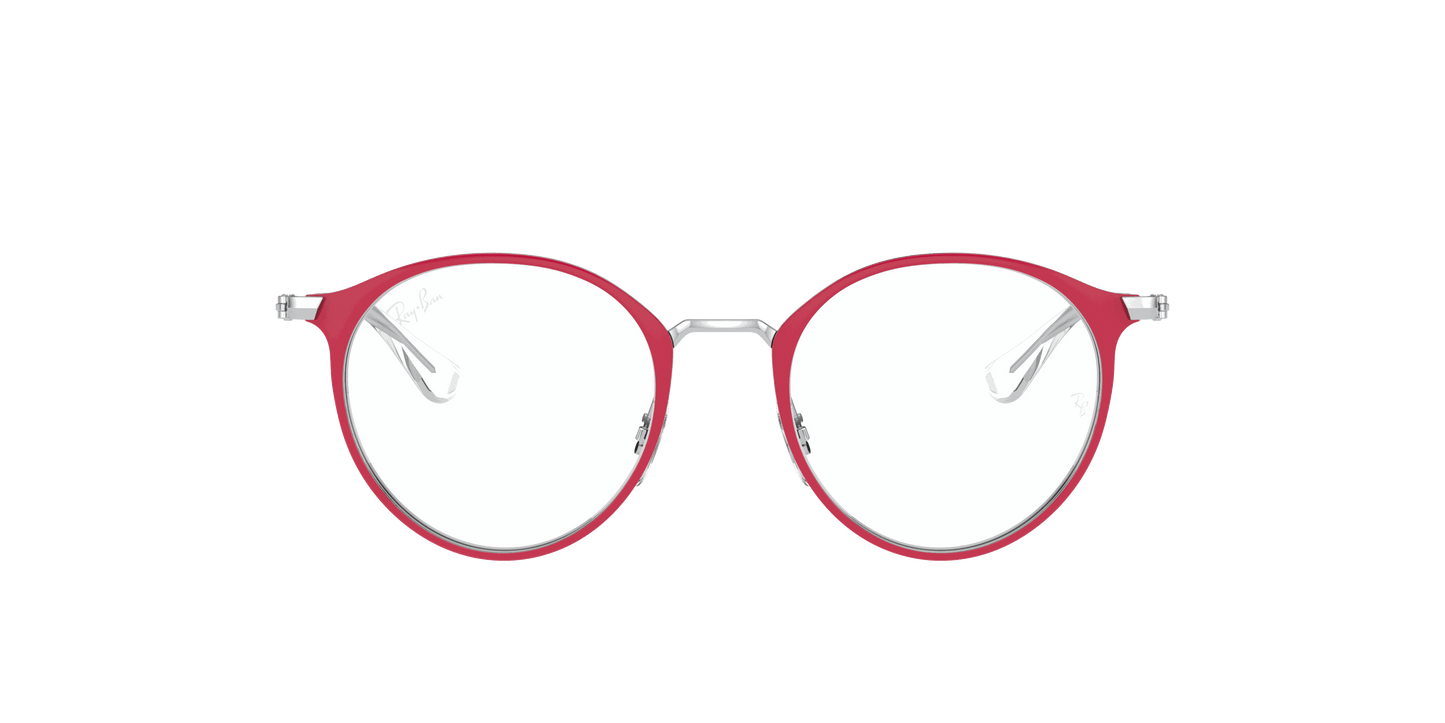 [Clear Lenses, Polished Red On Silver Frame]