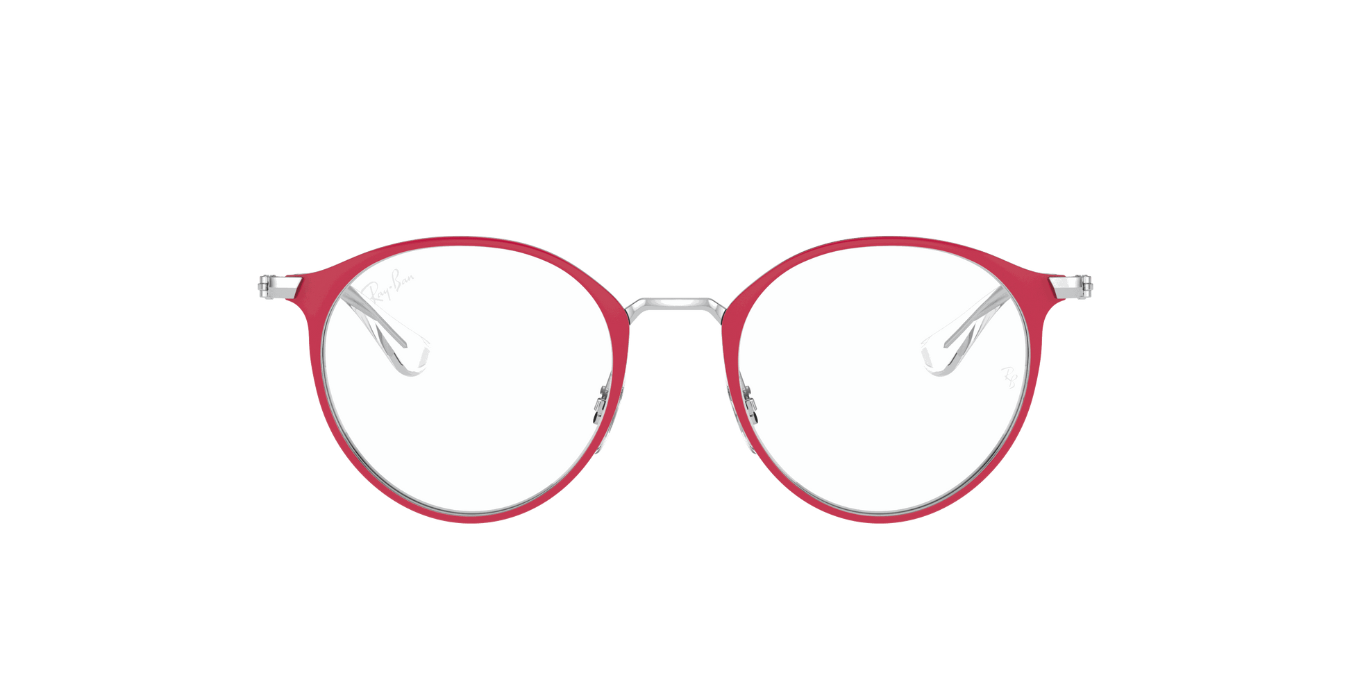 [Clear Lenses, Polished Red On Silver Frame]