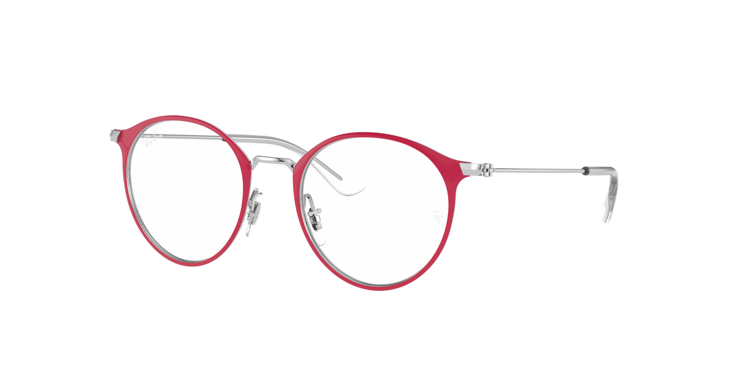 [Clear Lenses, Polished Red On Silver Frame]