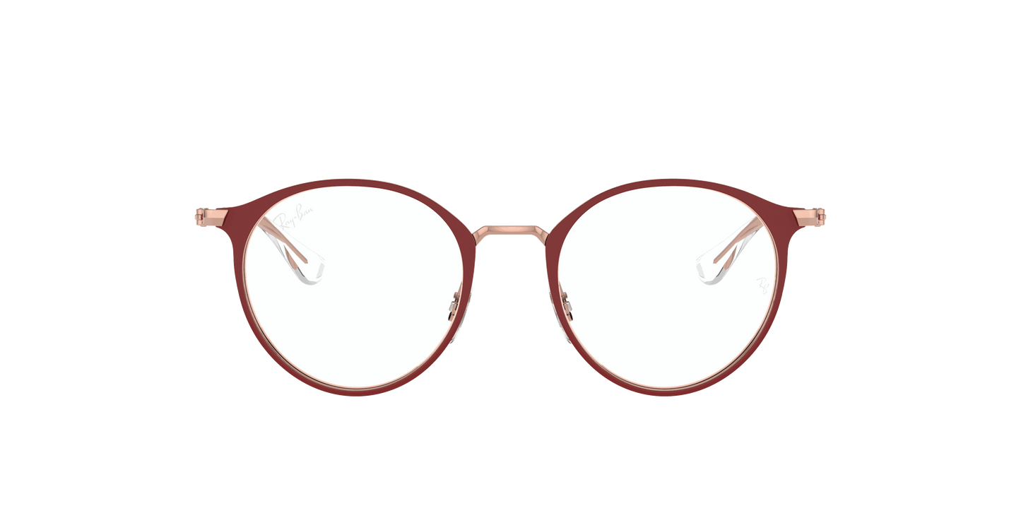 [Clear Lenses, Matte Bordeaux On Rose Gold Frame]