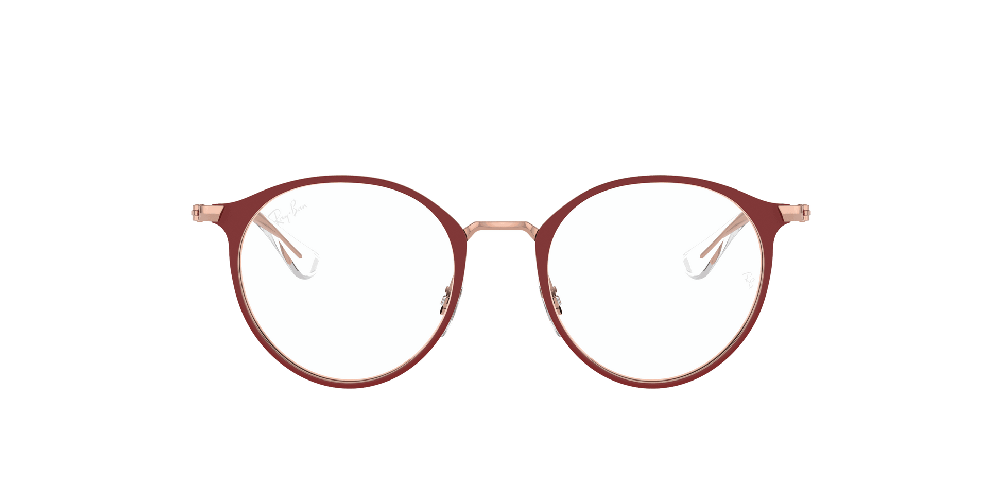 [Clear Lenses, Matte Bordeaux On Rose Gold Frame]