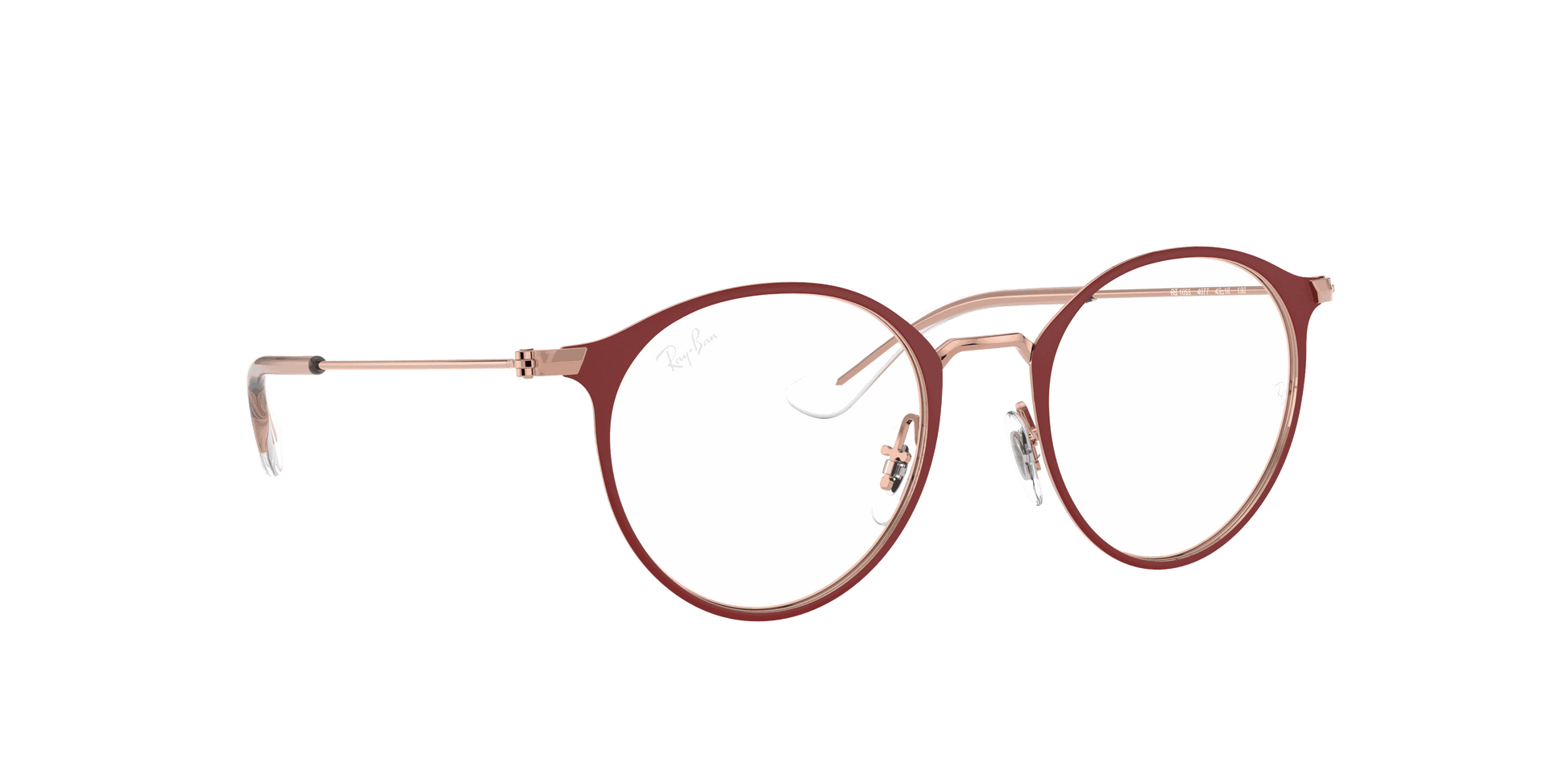 [Clear Lenses, Matte Bordeaux On Rose Gold Frame]
