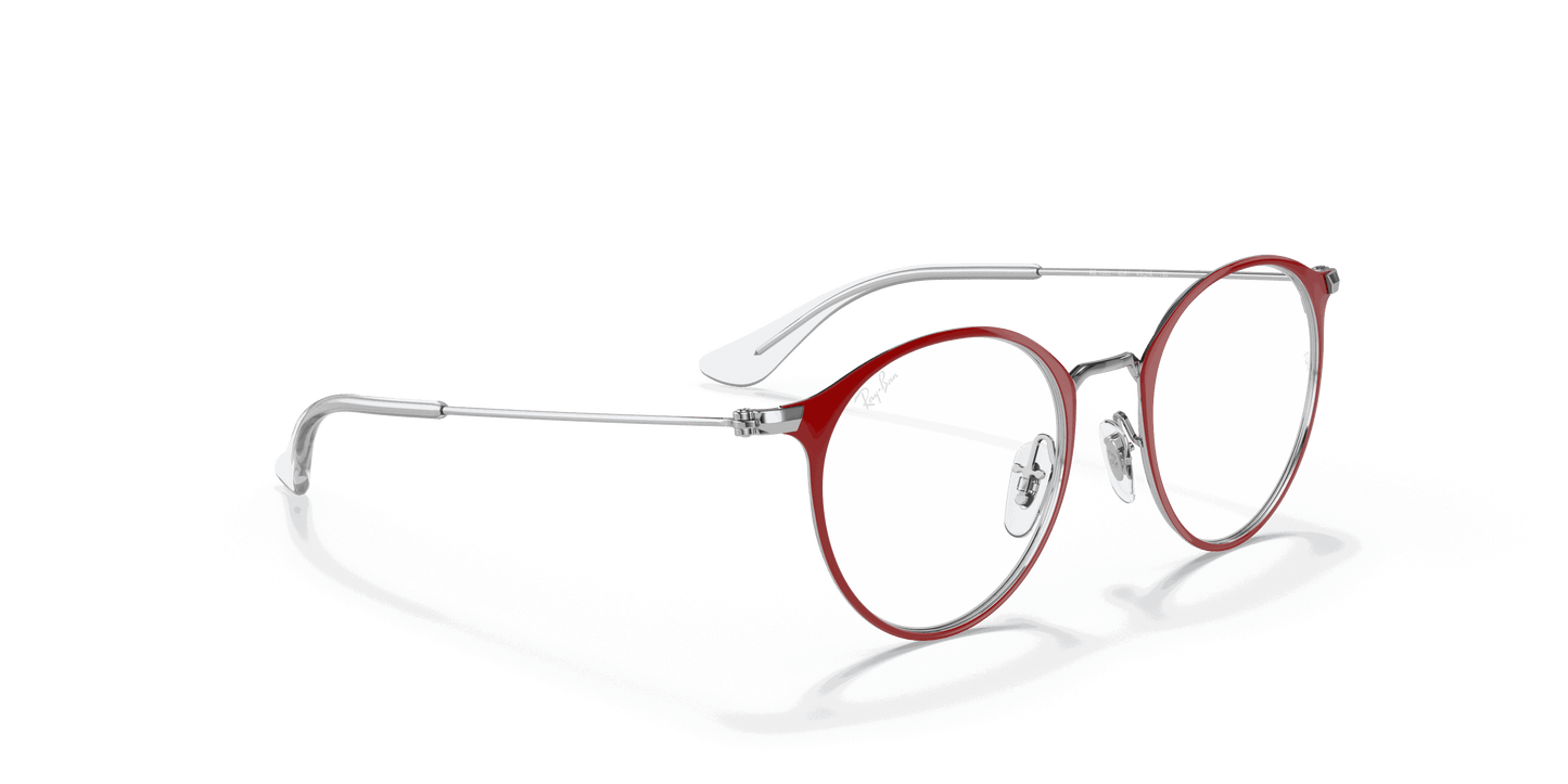 [Clear Lenses, Polished Silver On Red Frame]