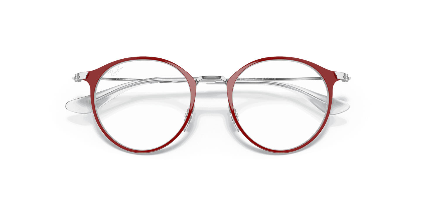 [Clear Lenses, Polished Silver On Red Frame]