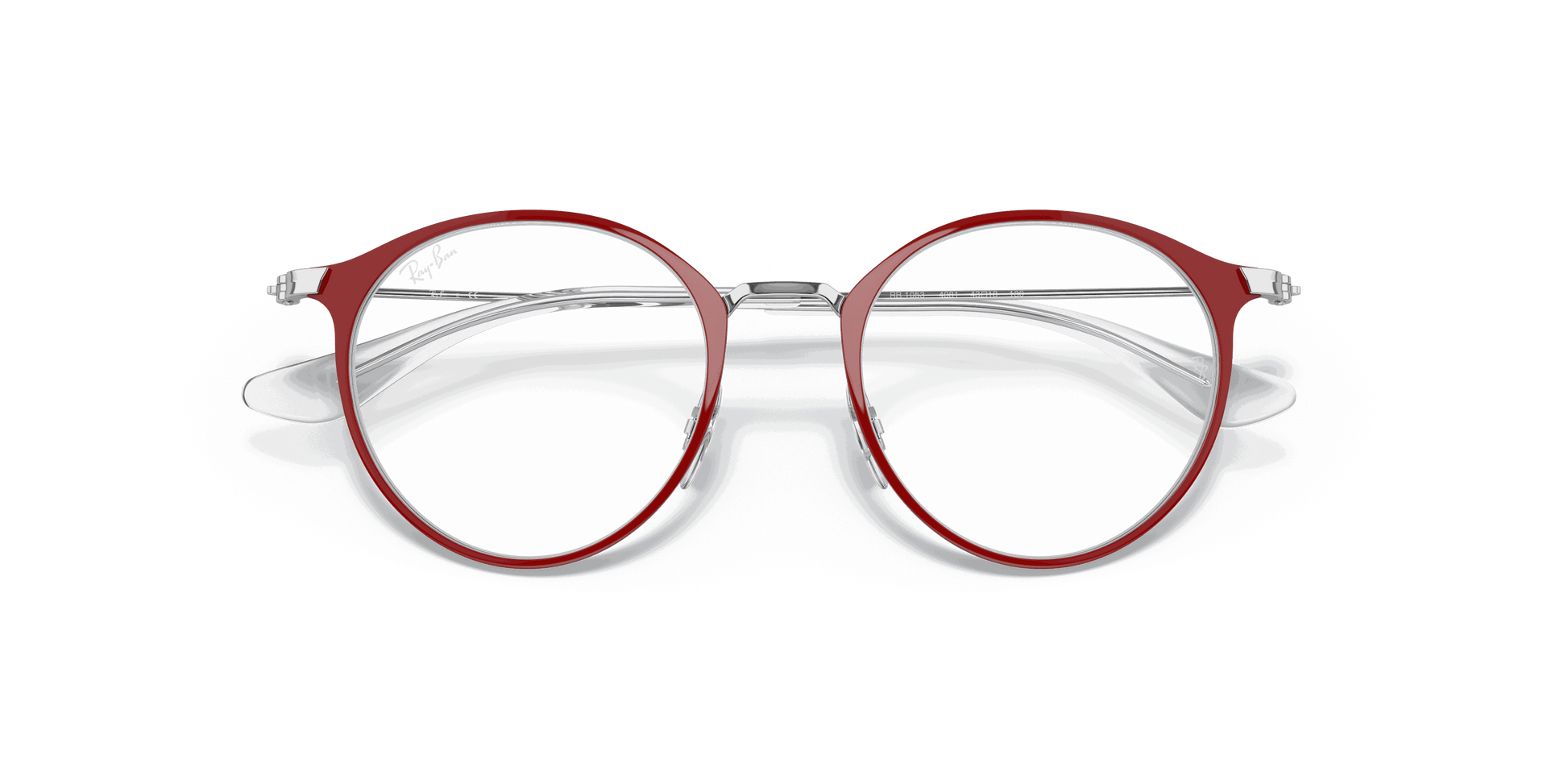 [Clear Lenses, Polished Silver On Red Frame]