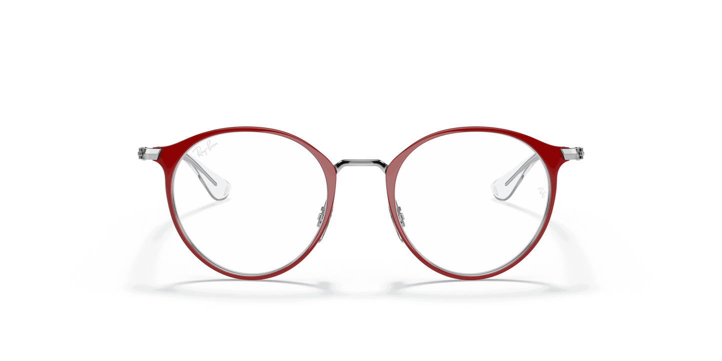 [Clear Lenses, Polished Silver On Red Frame]