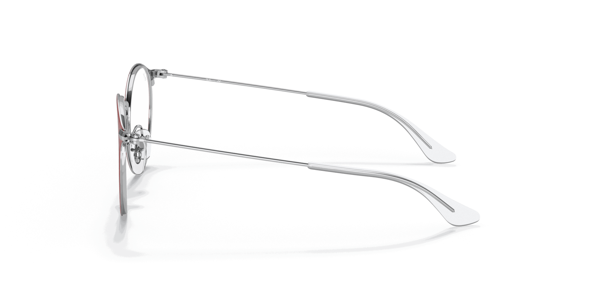 [Clear Lenses, Polished Silver On Red Frame]