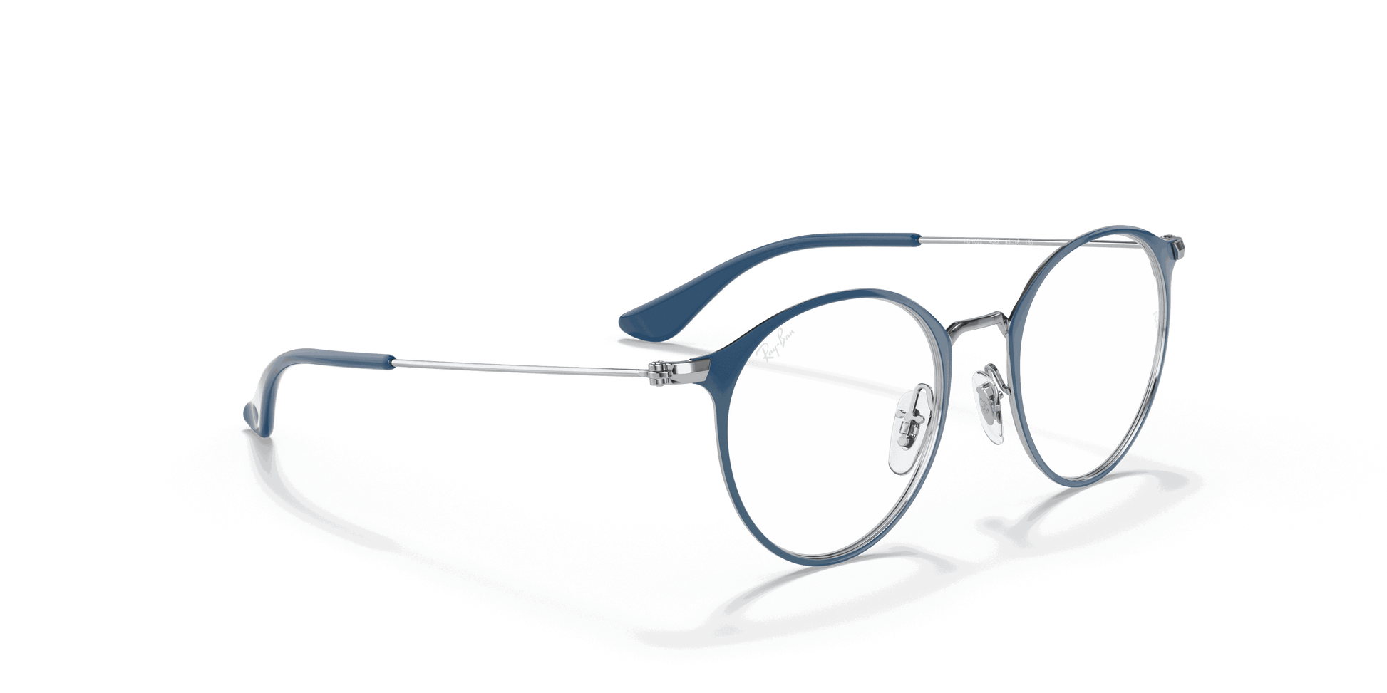[Clear Lenses, Polished Blue On Silver Frame]