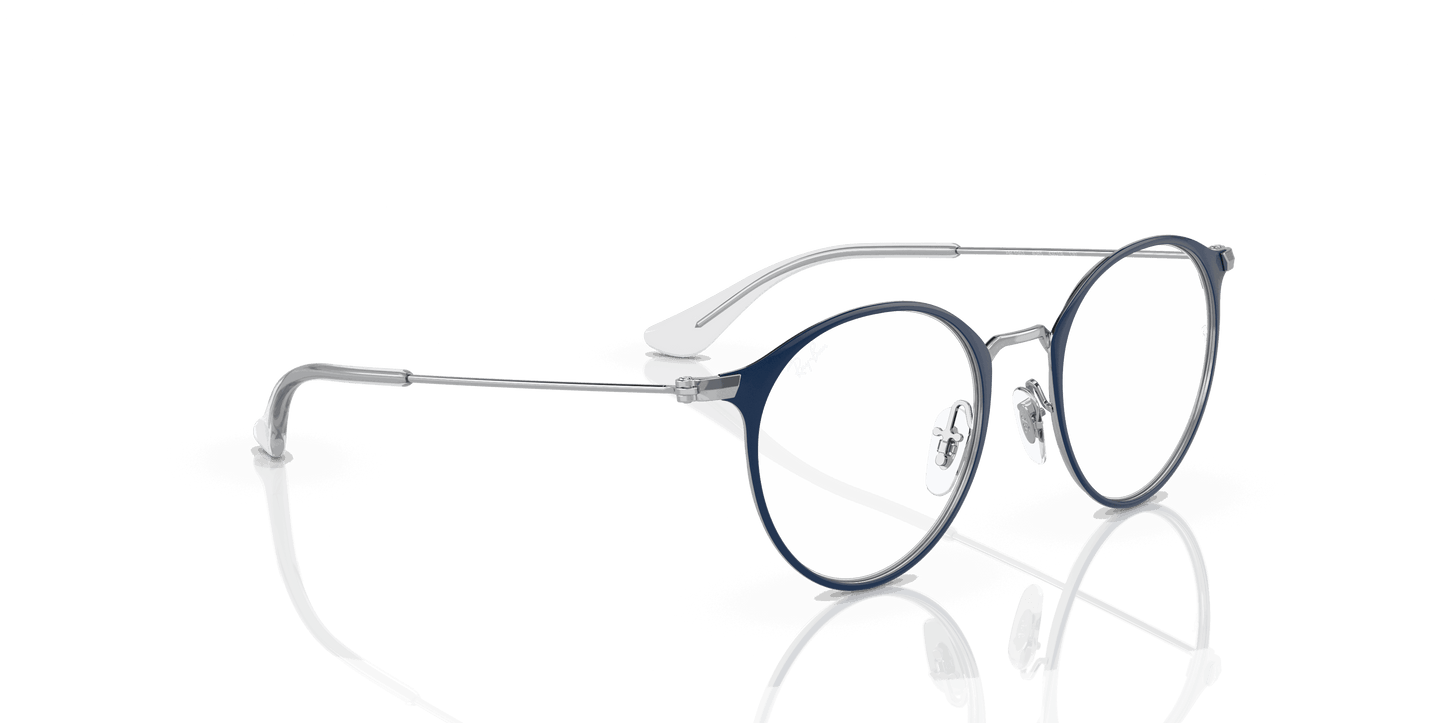 [Demo Lens Lenses, Polished Blue On Silver Frame]