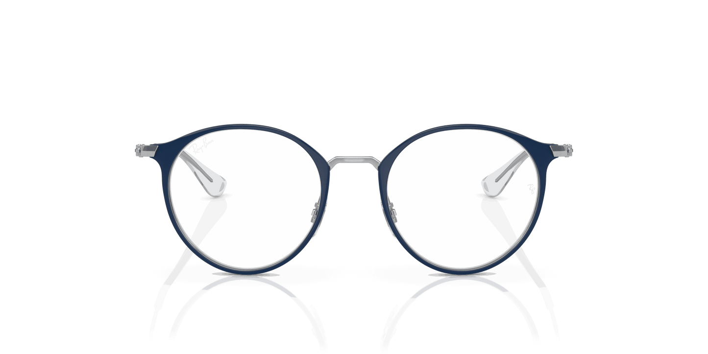 [Demo Lens Lenses, Polished Blue On Silver Frame]