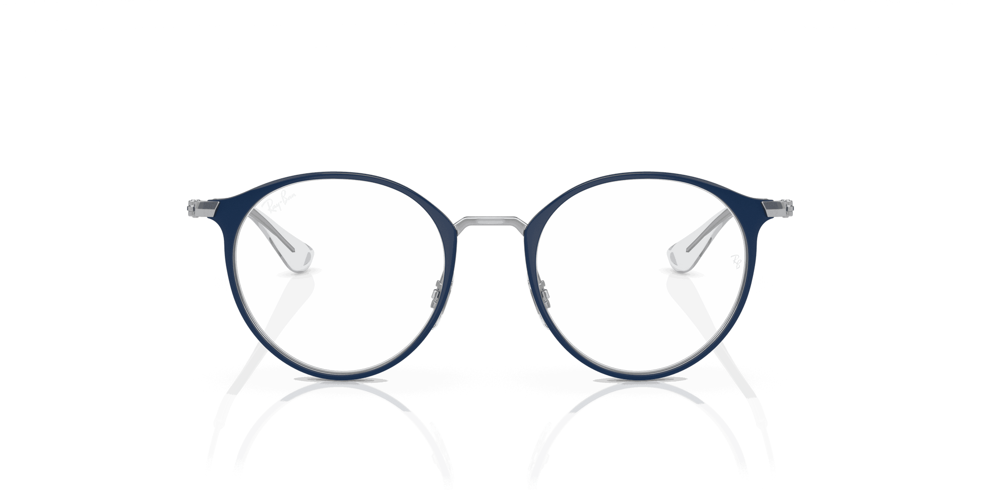 [Demo Lens Lenses, Polished Blue On Silver Frame]