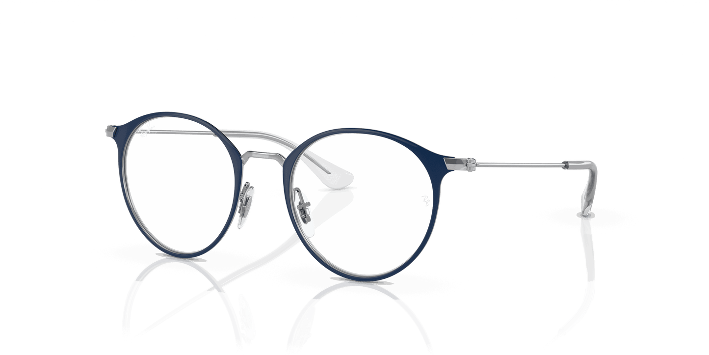 [Demo Lens Lenses, Polished Blue On Silver Frame]