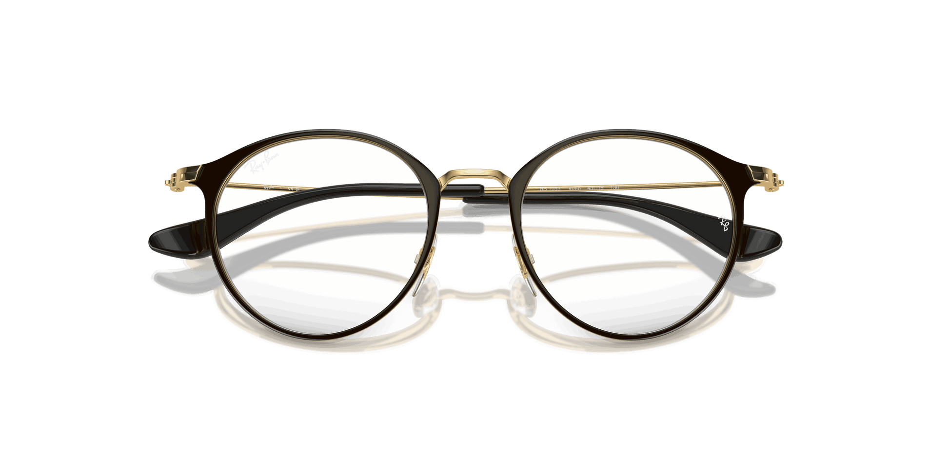 [Clear Lenses, Polished Black On Gold Frame]