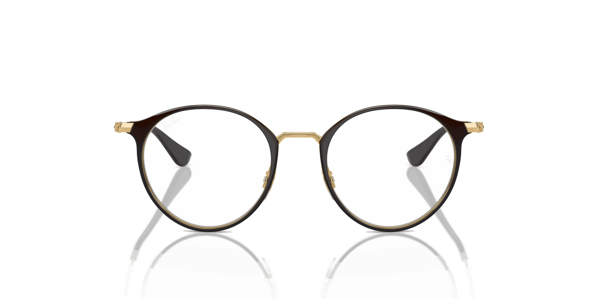 [Clear Lenses, Polished Black On Gold Frame]