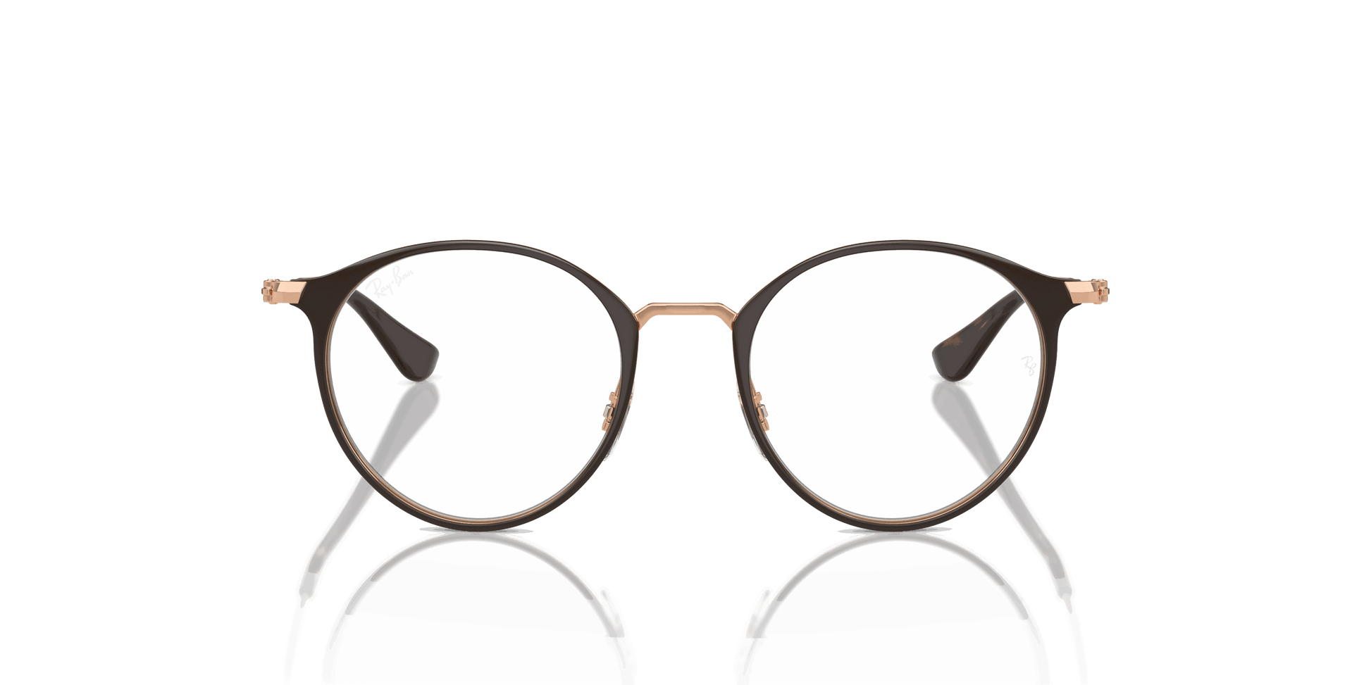 [Clear Lenses, Polished Brown On Rose Gold Frame]