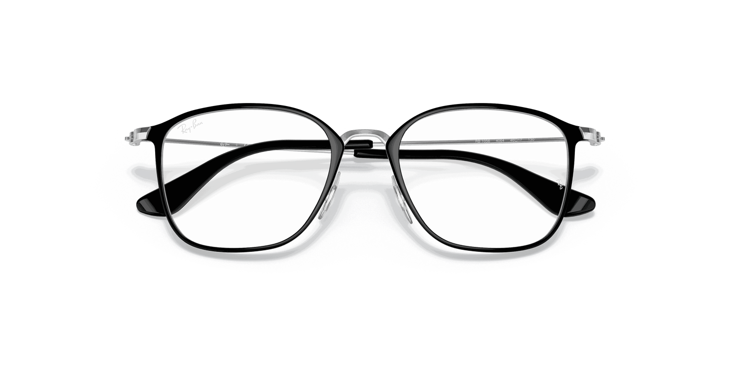 [Clear Lenses, Polished Silver On Black Frame]