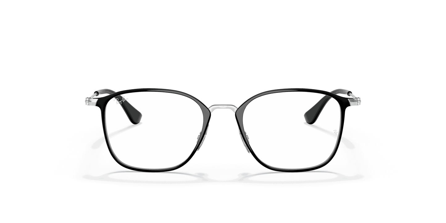 [Clear Lenses, Polished Silver On Black Frame]