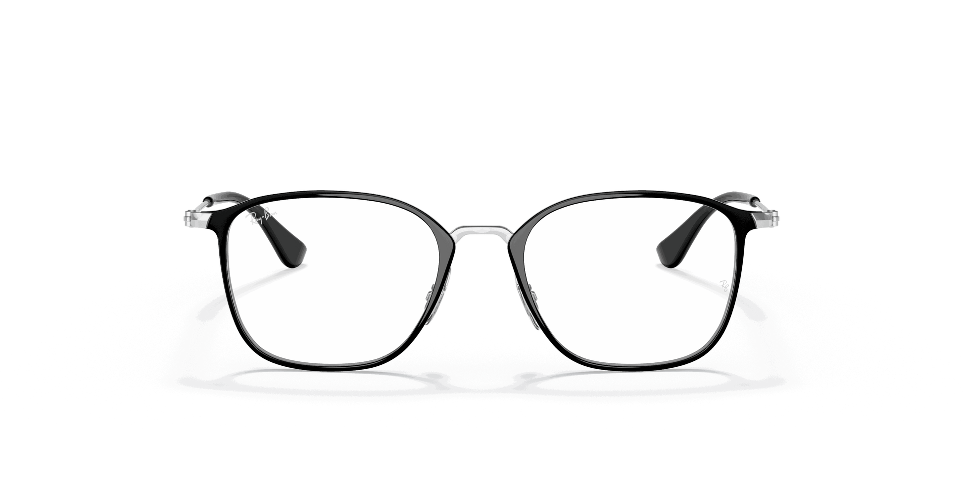 [Clear Lenses, Polished Silver On Black Frame]