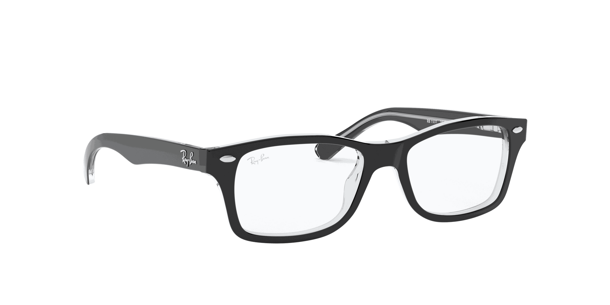 [Clear Lenses, Polished Black On Transparent Frame]
