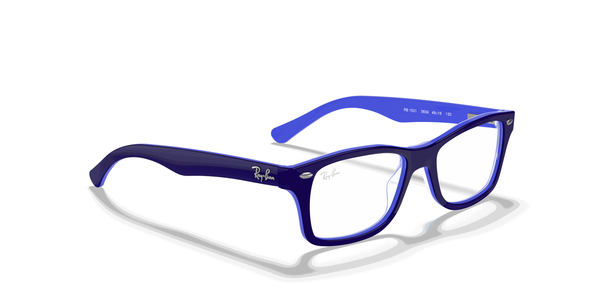 [Clear Lenses, Polished Blue Frame]