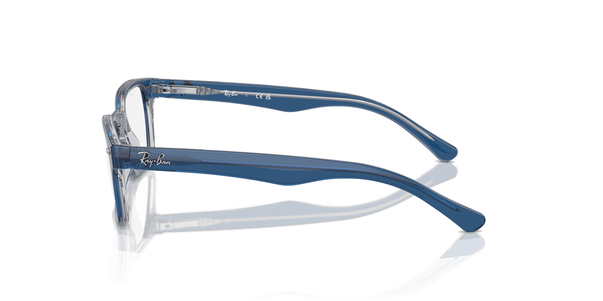 [Clear Lenses, Polished Top Dark Blue & Brown & Light Grey Frame]