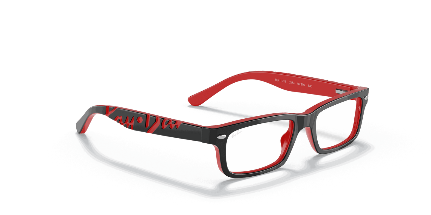 [Clear Lenses, Polished Black On Red Frame]