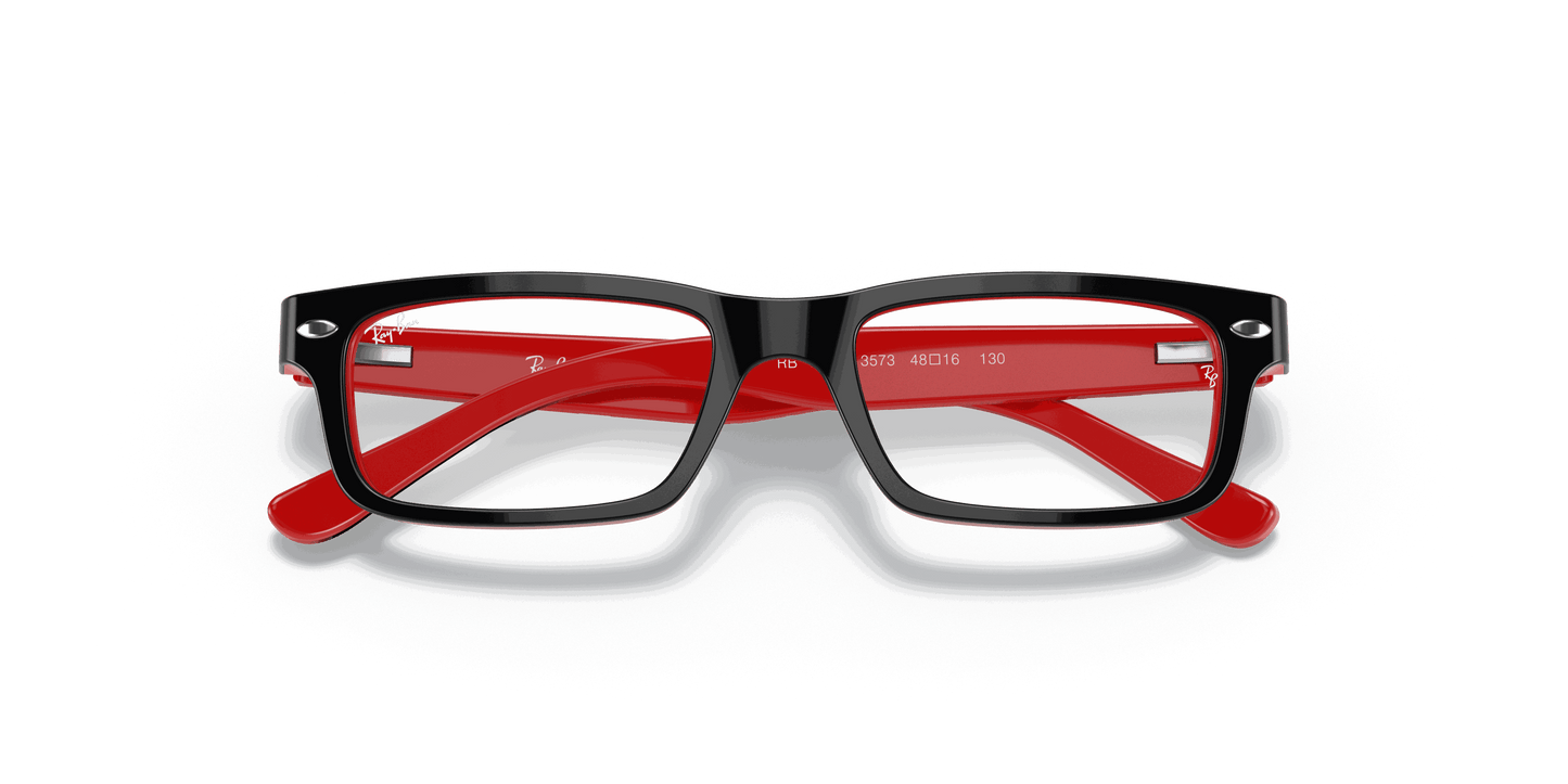 [Clear Lenses, Polished Black On Red Frame]